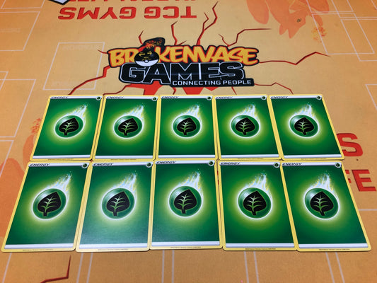 10 X Pokemon Sword & Shield Basic Energy - Grass Energy