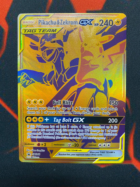 Pokemon Card SM Black Star Promos SM248 Pikachu & Zekrom GX Gold