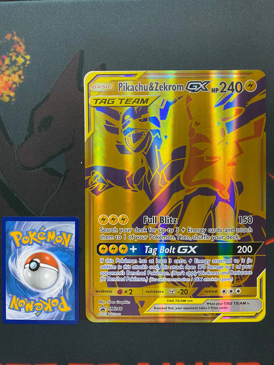 Pokemon Card SM248 Pikachu & Zekrom GX Gold JUMBO OVERSIZED PROMO