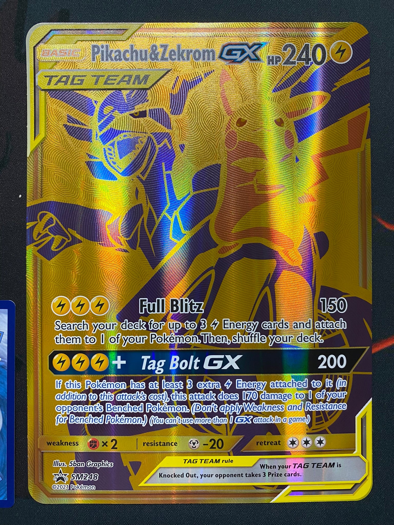 Pokemon Card SM248 Pikachu & Zekrom GX Gold JUMBO OVERSIZED PROMO Brokenvase Games Pokemon Card SM248 Pikachu & Zekrom GX Gold JUMBO OVERSIZED PROMO Brokenvase Games