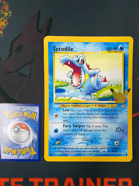 Pokemon Card 25TH ANNIVERSARY 81/111 Totodile JUMBO OVERSIZED PROMO