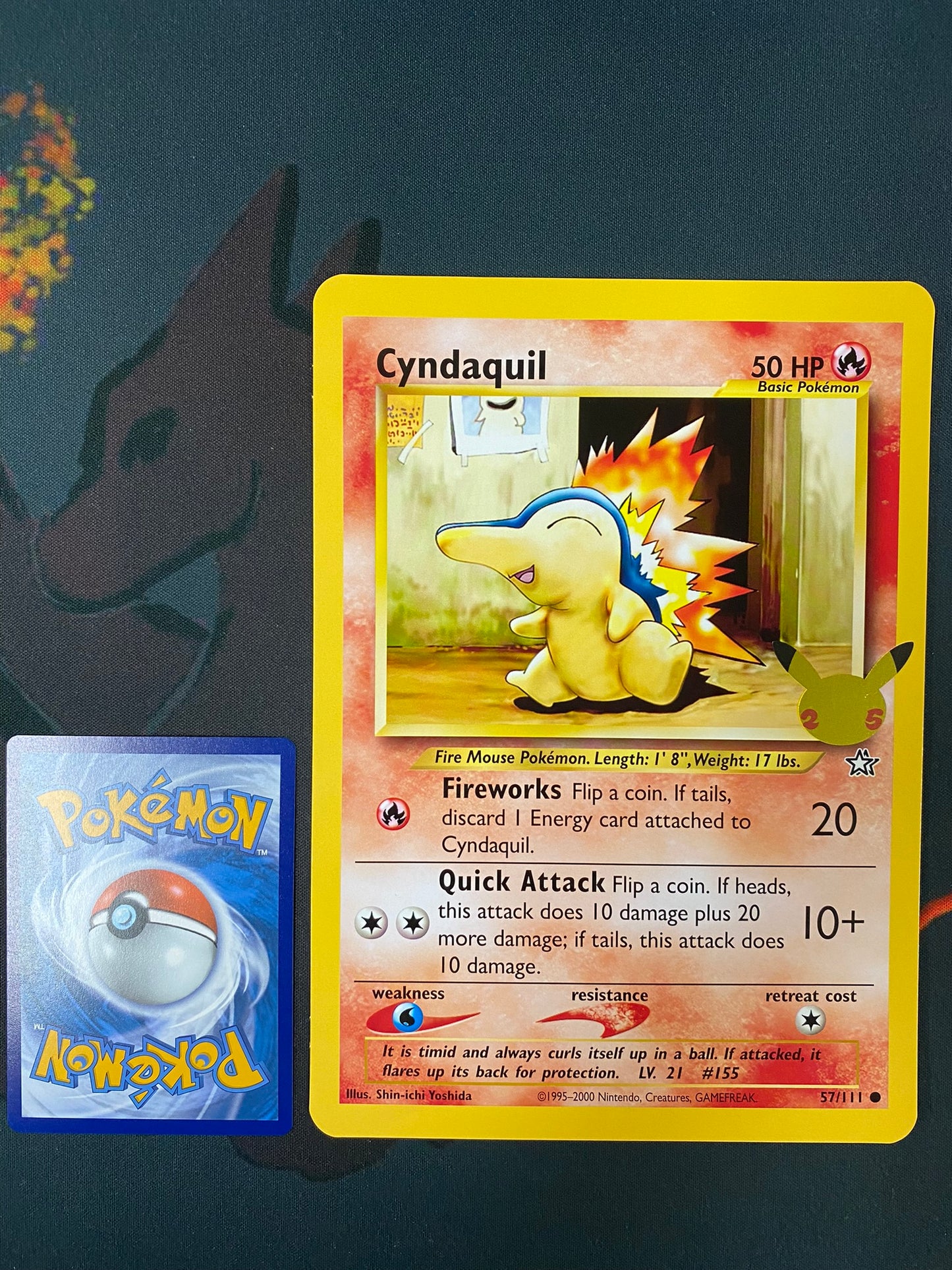 Pokemon Card 25TH ANNIVERSARY 57/111 Cyndaquil JUMBO OVERSIZED PROMO
