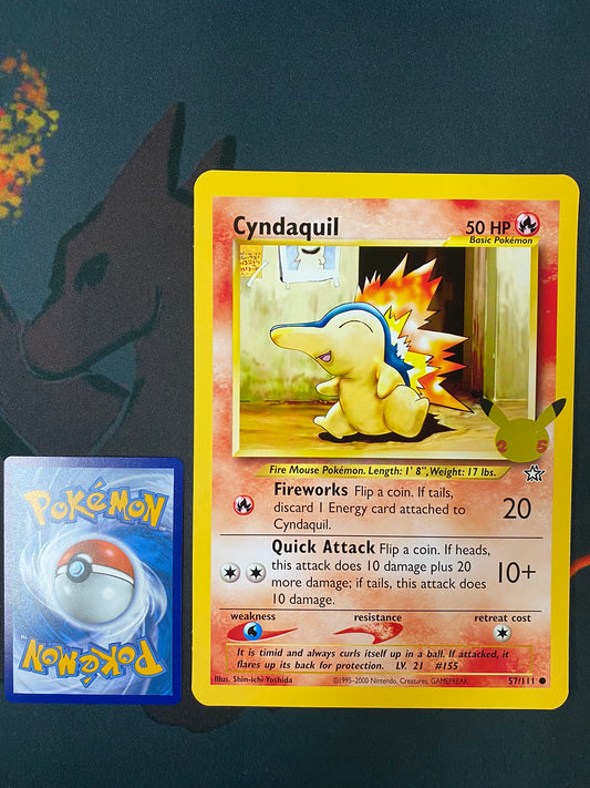 Pokemon Card 25TH ANNIVERSARY 57/111 Cyndaquil JUMBO OVERSIZED PROMO
