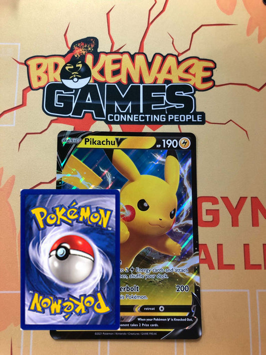 <transcy>Pokemon Card SWSH061 Pikachu V JUMBO OVERSIZED BLACK STAR PROMO</transcy>