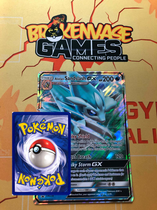 <transcy>بطاقة بوكيمون SM 236 Alolan Sandslash GX JUMBO كبيرة الحجم أسود ستار PROMO</transcy>