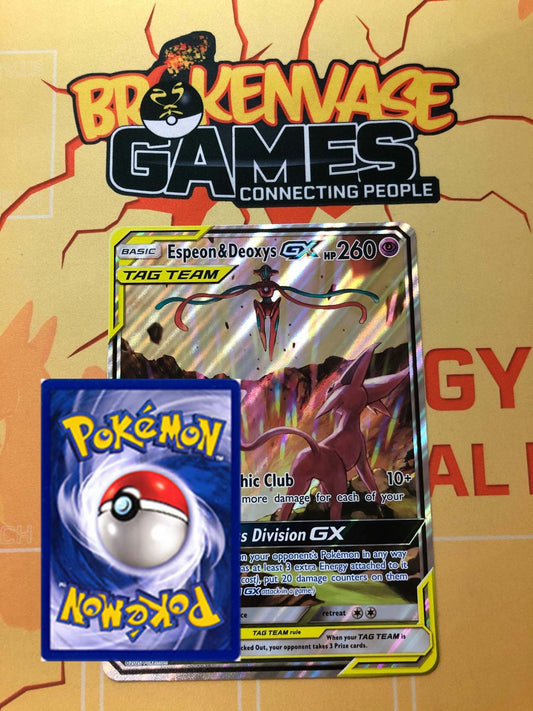 <transcy>بطاقة بوكيمون SM 240 Espeon &amp; Deoxys Tag Team GX JUMBO كبيرة الحجم بلاك ستار برومو</transcy>