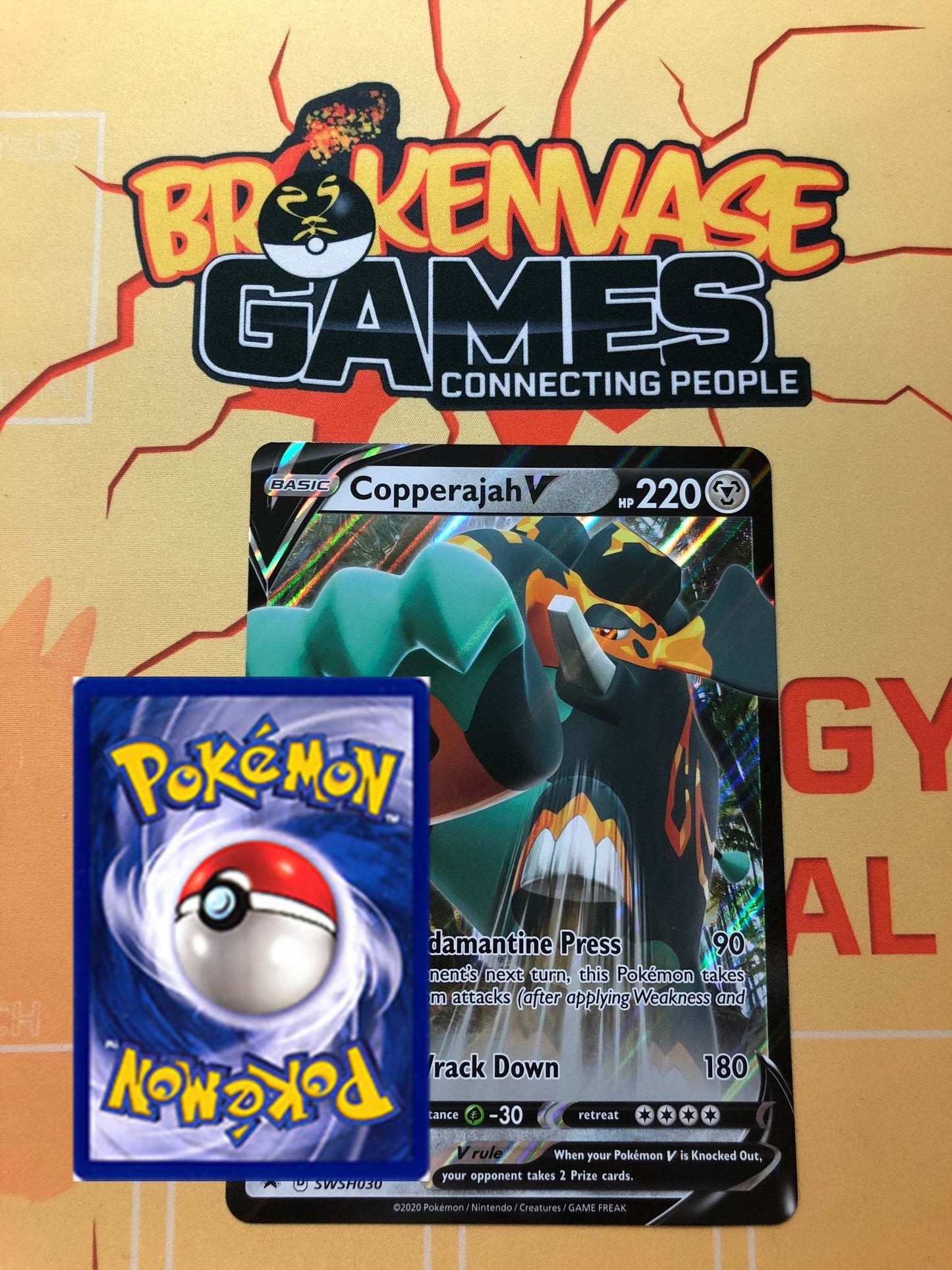 <transcy>Pokemon Card SWSH030 Copperajah V JUMBO OVERSIZED BLACK STAR PROMO</transcy>