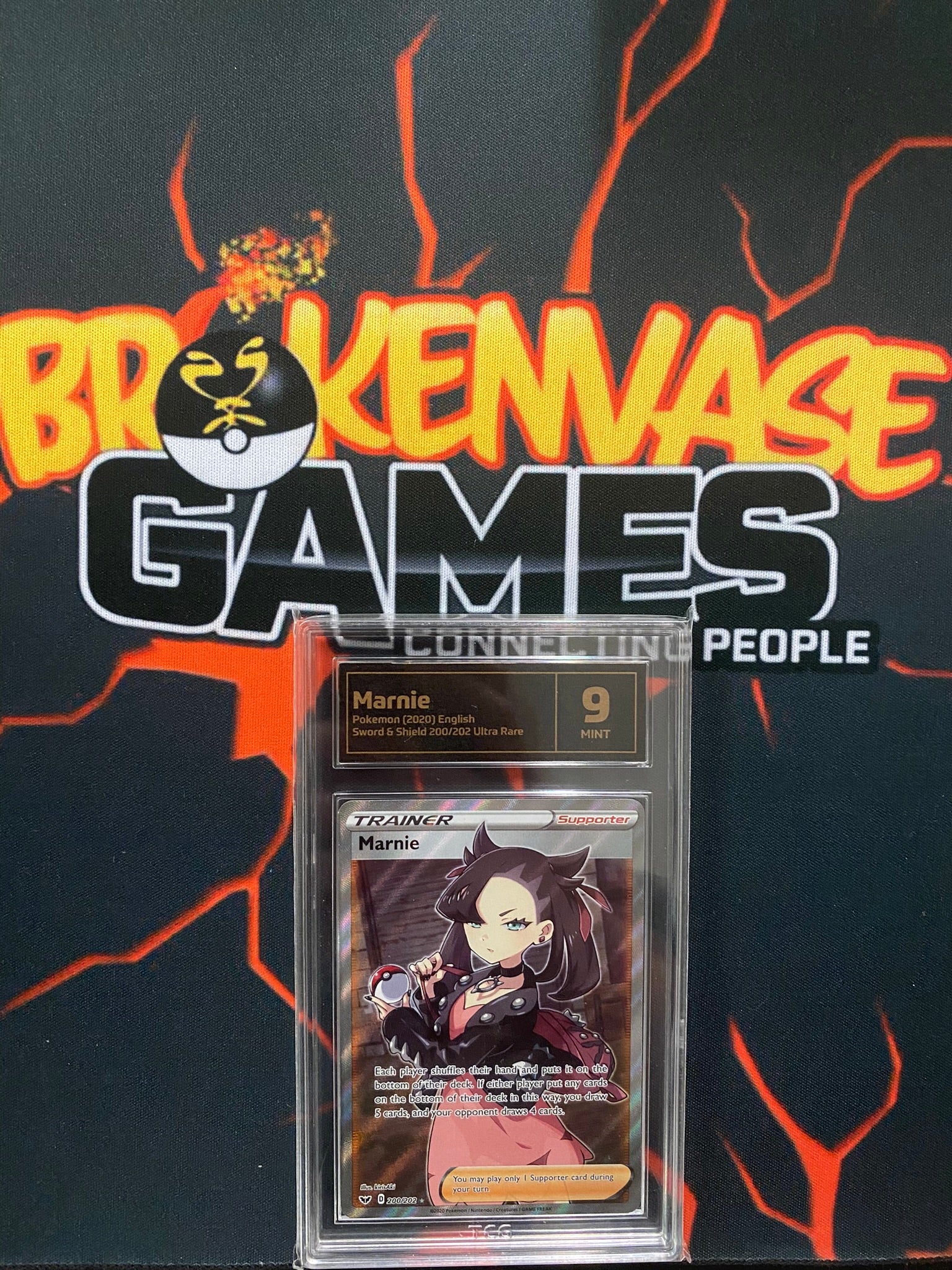 Pokemon Card Sword & Shield Marnie 200/202 Full Art TCG MINT 9 Graded Brokenvase Games Pokemon Card Sword & Shield Marnie 200/202 Full Art TCG MINT 9 Graded Brokenvase Games