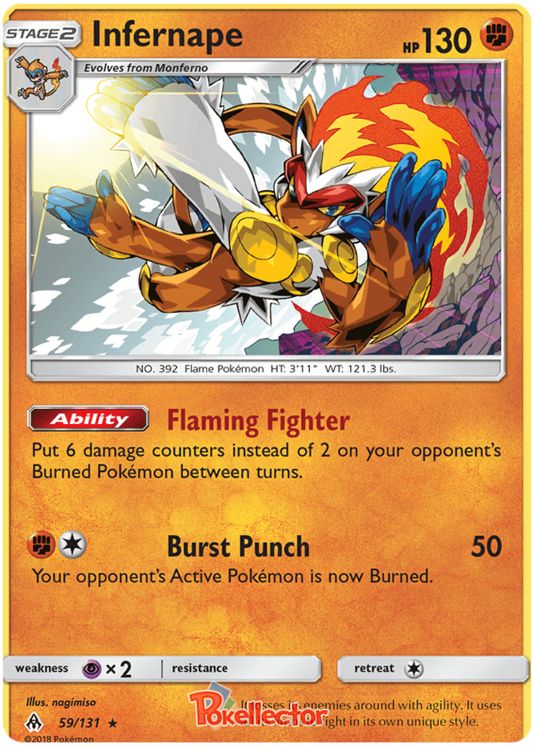 Pokemon Card Forbidden Light 59/131 059/131 Infernape Holo Rare *MINT*