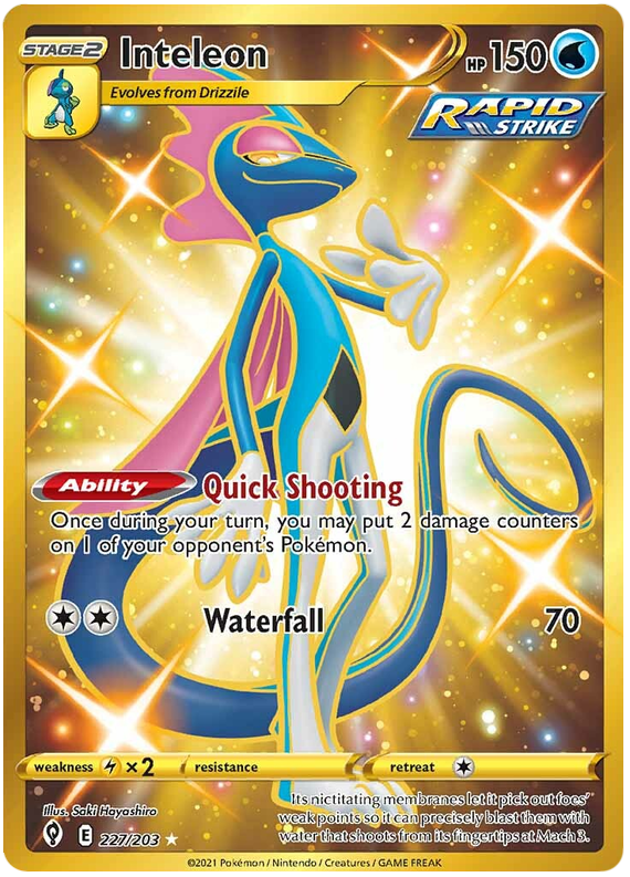 <transcy>Pokemon Card Evolving Skies 227/203 227/203 Inteleon Secret Rare</transcy>