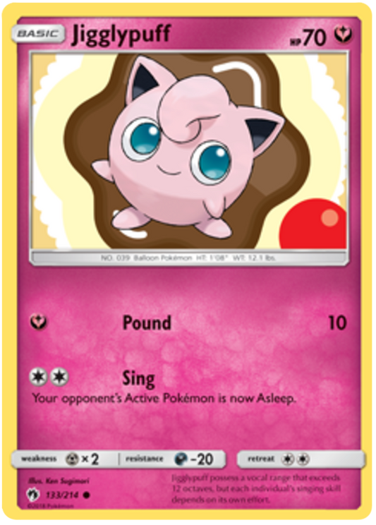 Pokemon Card Lost Thunder 133/214 Jigglypuff Common *MINT*