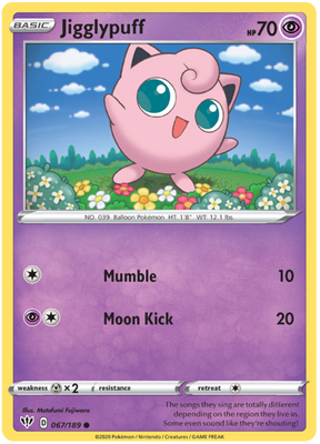 <transcy>Pokemon Card Darkness Alaze 67/189 067/189 Jigglypuff Common</transcy>