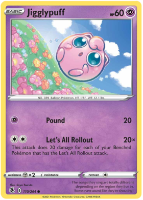 Pokemon Card Fusion Strike 110/264 Jigglypuff Common