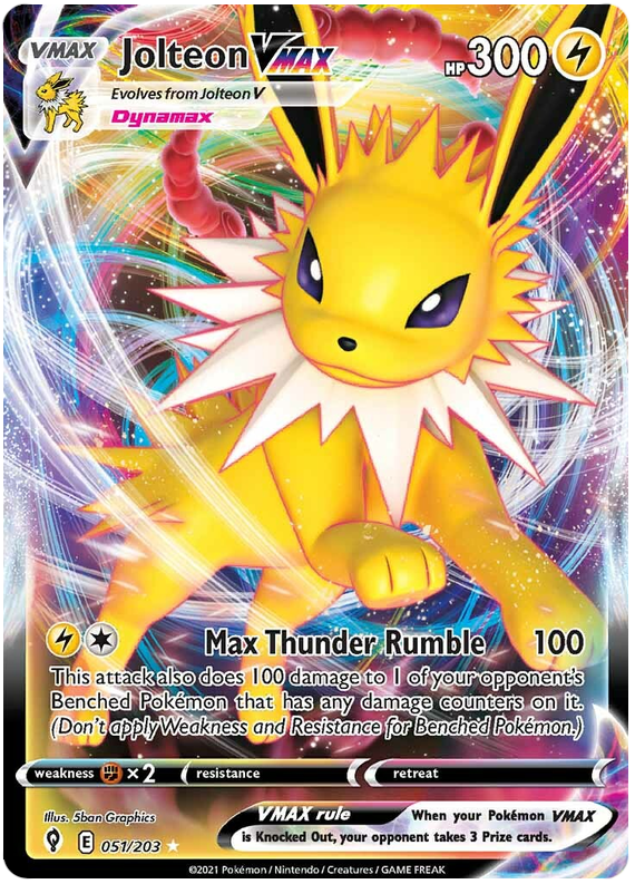 Pokemon Karte Evolving Skies 51/203 051/203 Jolteon VMAX Ultra Rare *M*