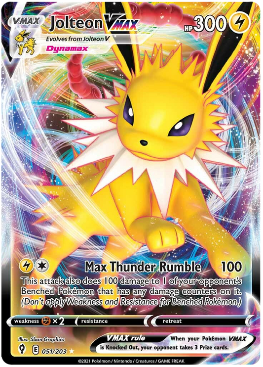 Pokemon Card Evolving Skies 51/203 051/203 Jolteon VMAX Ultra Rare *M*