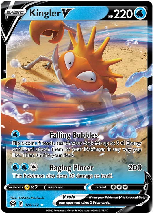 Pokemon Card Brilliant Stars 028/172 28/172 Kingler V Ultra Rare *M*