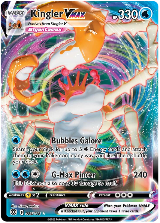 Pokemon Card Brilliant Stars 029/172 29/172 Kingler VMAX Ultra Rare *M*