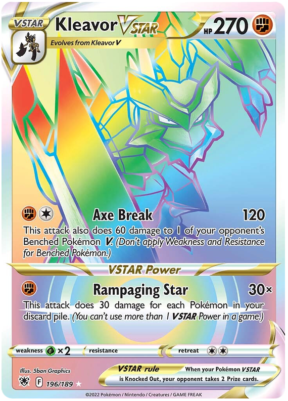 (S) Pokemon Card Astral Radiance 196/189 Kleavor VSTAR Hyper Rare *MINT*