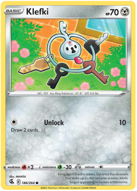 Pokemon Card Fusion Strike 186/264 Klefki Common