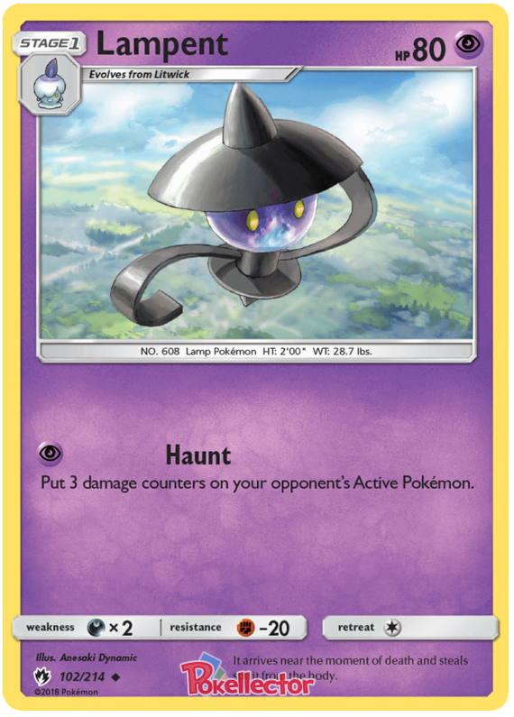 Pokemon Card Lost Thunder 102/214 Lampent Uncommon *MINT*