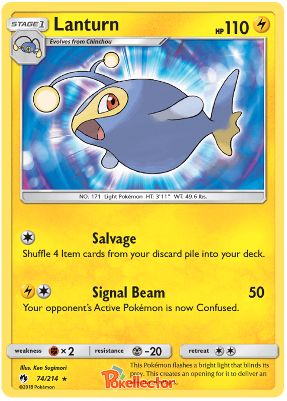 Pokemon Card Lost Thunder 74/214 074/214 Lanturn Rare *MINT*