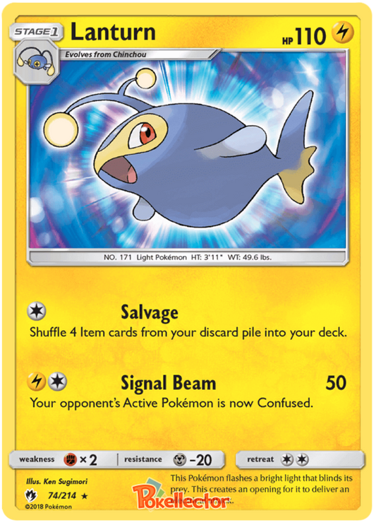 Pokemon Card Lost Thunder 74/214 074/214 Lanturn Rare *MINT*
