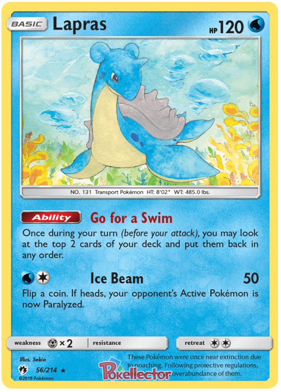 Pokemon Card Lost Thunder 56/214 056/214 Lapras Rare *MINT*