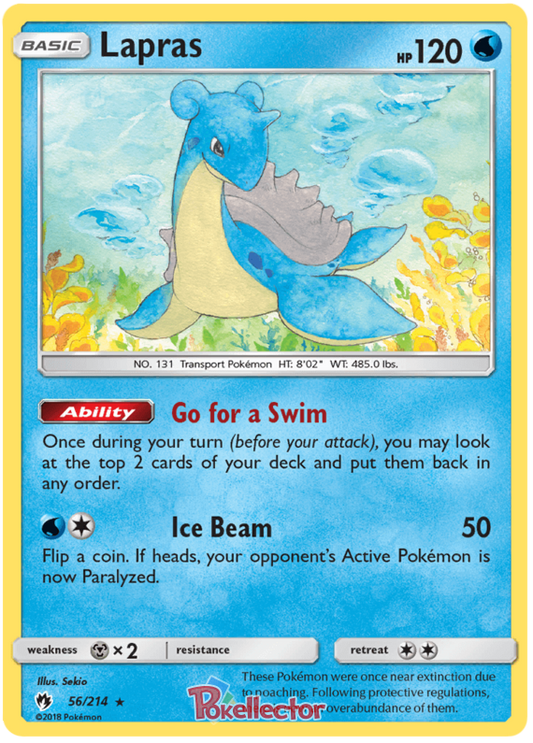 Pokemon Card Lost Thunder 56/214 056/214 Lapras Rare *MINT*