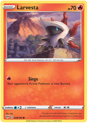 <transcy>Pokemon Card Darkness Ablaze 29/189 029/189 Larvesta Common</transcy>