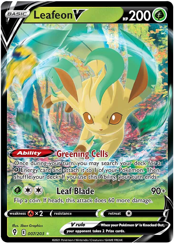 Pokemon Card Evolving Skies 7/203 007/203 Leafeon V Ultra Rare *M*