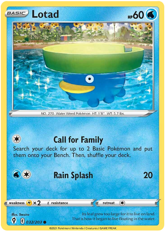 Pokemon Card Evolving Skies 32/203 032/203 Lotad Common