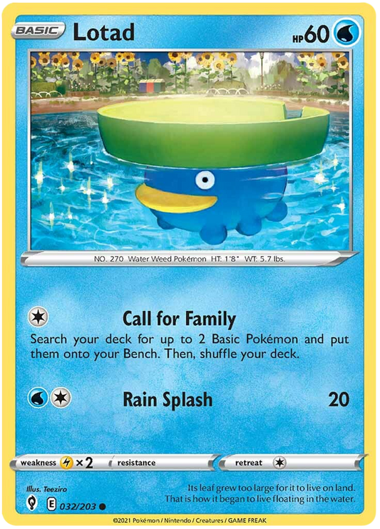 Pokemon Card Evolving Skies 32/203 032/203 Lotad Common