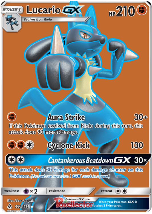 Pokemon Card Forbidden Light 122/131 Lucario GX Full Art *MINT*