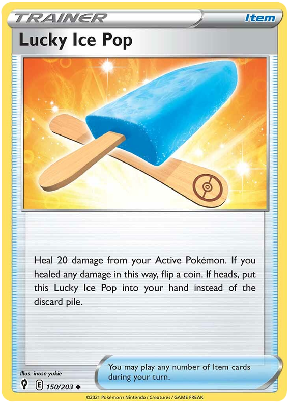 Pokemon Card Evolving Skies 150/203 150/203 Lucky Ice Pop Item Uncommon