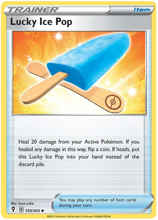 Pokemon Card Evolving Skies 150/203 150/203 Lucky Ice Pop Item Uncommon