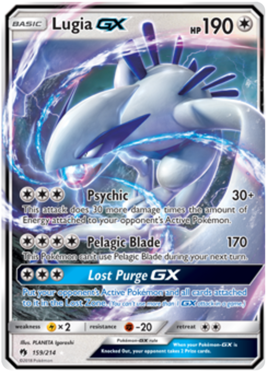 Pokemon Card Lost Thunder 159/214 Lugia GX Ultra Rare *MINT*