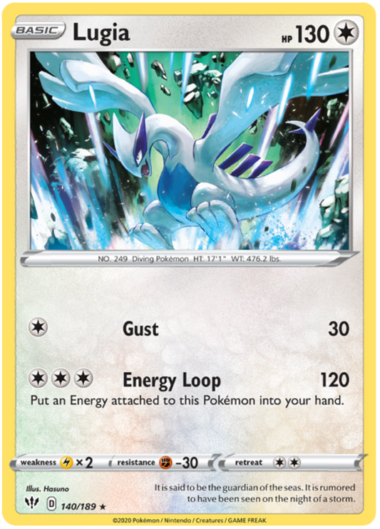 Pokemon Card Darkness Ablaze 140/189 140/189 Lugia Rare