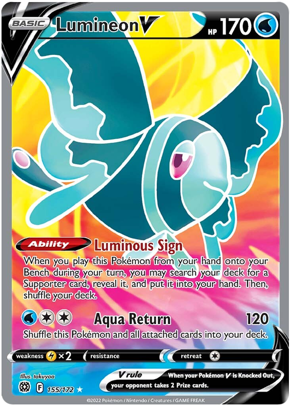 Pokemon Card Brilliant Stars 155/172 Lumineon V Full Art *M*