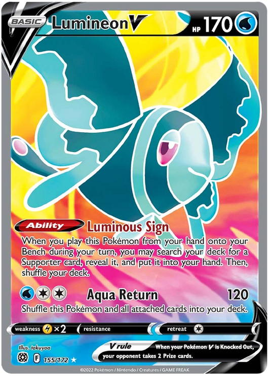 Pokemon Card Brilliant Stars 155/172 Lumineon V Full Art *M*