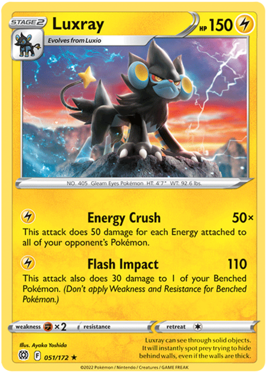 Pokemon Card Brilliant Stars 051/172 51/172 Luxray Rare