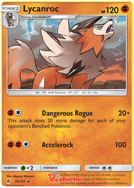 Pokemon Card Forbidden Light 76/131 076/131 Lycanroc Rare *MINT*