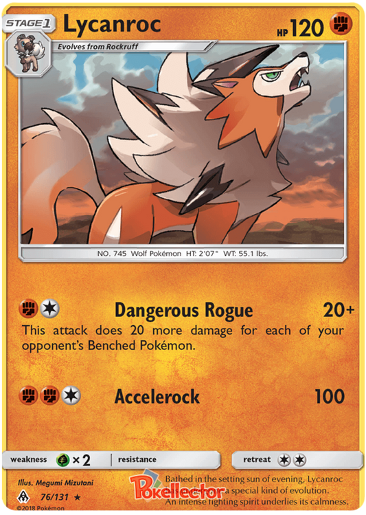 Pokemon Card Forbidden Light 76/131 076/131 Lycanroc Rare *MINT*