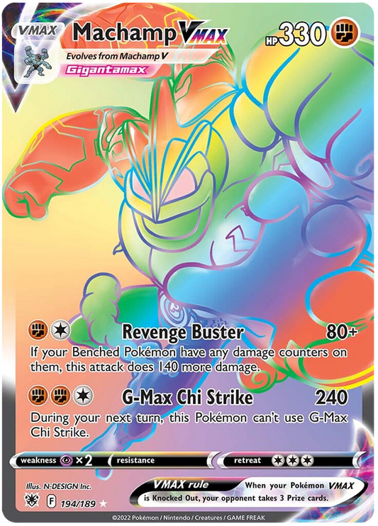 Pokemon Card Astral Radiance 194/189 Machamp VMAX Hyper Rare *MINT*