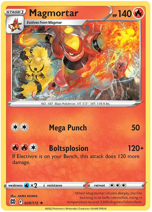 Pokemon Card Brilliant Stars 020/172 20/172 Magmortar Rare