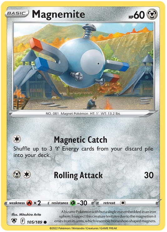 Pokemon Card Astral Radiance 105/189 Magnemite Common