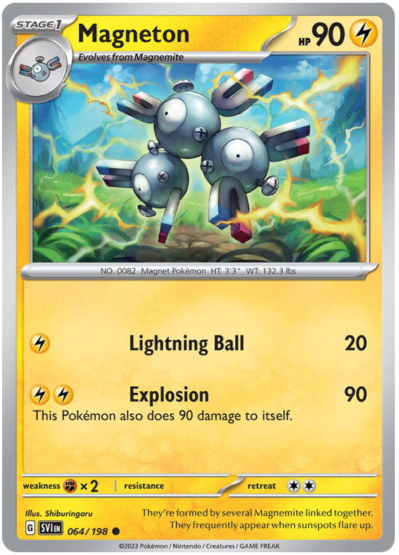 Pokemon Card Scarlet & Violet 064/198 64/198 Magneton Common *MINT*