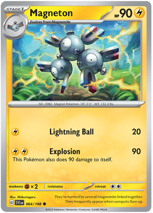 Pokemon Card Scarlet & Violet 064/198 64/198 Magneton Common *MINT*