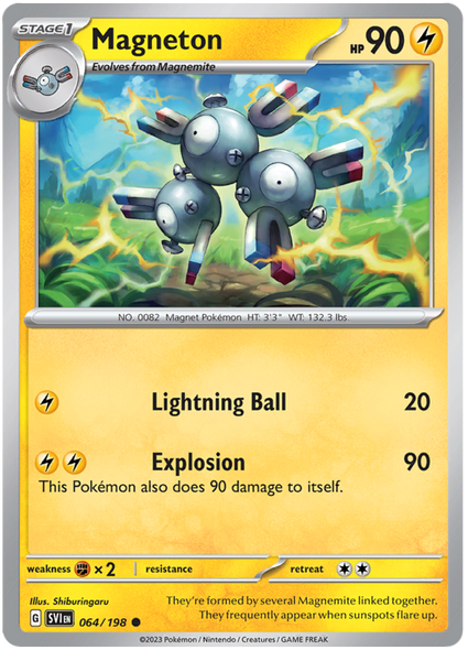 Pokemon Card Scarlet & Violet 064/198 64/198 Magneton Common *MINT*