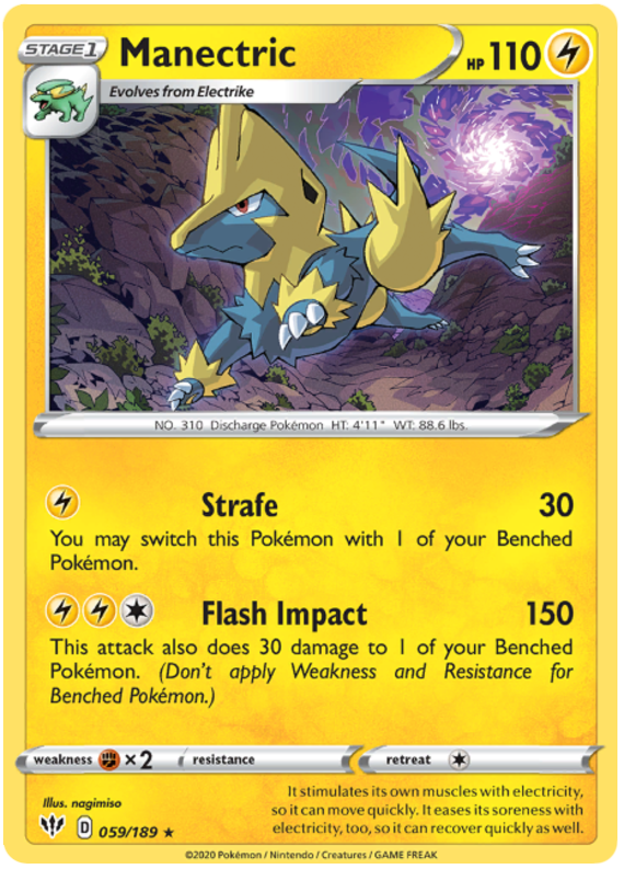 <transcy>Pokemon Card Darkness Ablaze 59/189 059/189 Manectric Rare</transcy>