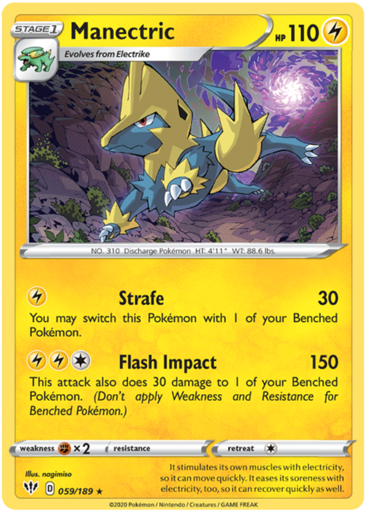 Pokemon Card Darkness Ablaze 59/189 059/189 Manectric Rare